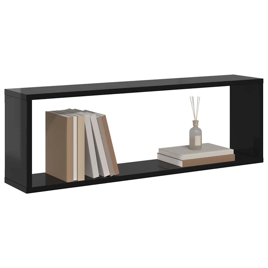 vidaXL Étagères cubes 4 pcs Noir brillant 80x15x26,5cm Bois d'ingénierie