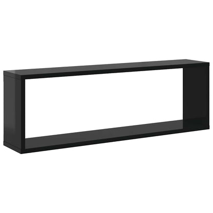 vidaXL Étagères cubes 4 pcs Noir brillant 80x15x26,5cm Bois d'ingénierie