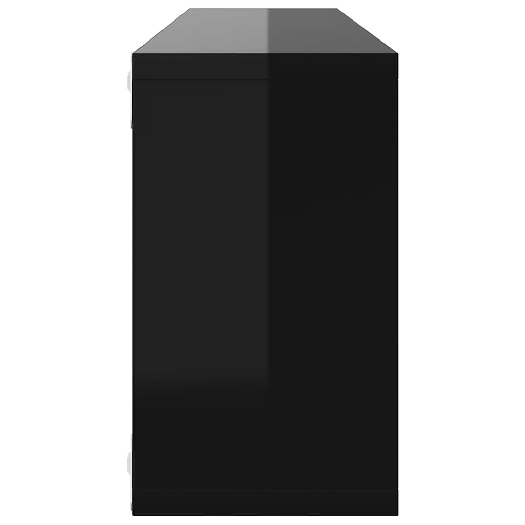 vidaXL Étagères cubes 4 pcs Noir brillant 80x15x26,5cm Bois d'ingénierie