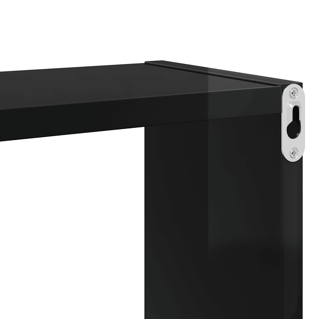 vidaXL Étagères cubes 4 pcs Noir brillant 80x15x26,5cm Bois d'ingénierie