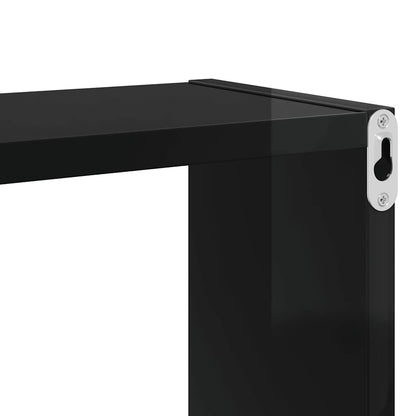 vidaXL Étagères cubes 4 pcs Noir brillant 80x15x26,5cm Bois d'ingénierie