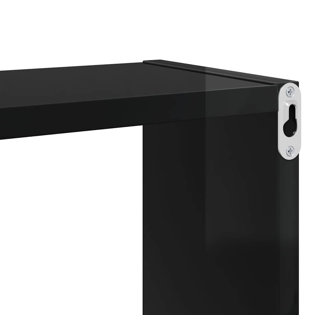 vidaXL Étagères cubes 6 pcs Noir brillant 80x15x26,5 cm Bois d'ingénierie