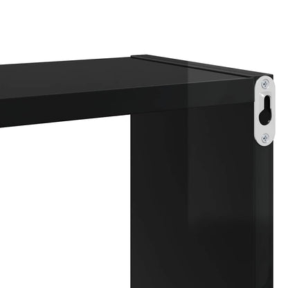 vidaXL Étagères cubes 6 pcs Noir brillant 80x15x26,5 cm Bois d'ingénierie