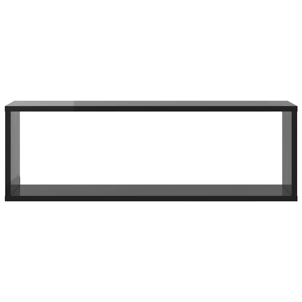vidaXL Étagères cubes 4 pcs gris brillant 80x15x26,5 cm bois d'ingénierie