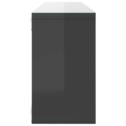 vidaXL Würfelregale 6 Stk. Hochglanz-Grau 80x15x26,5 cm Holzwerkstoff