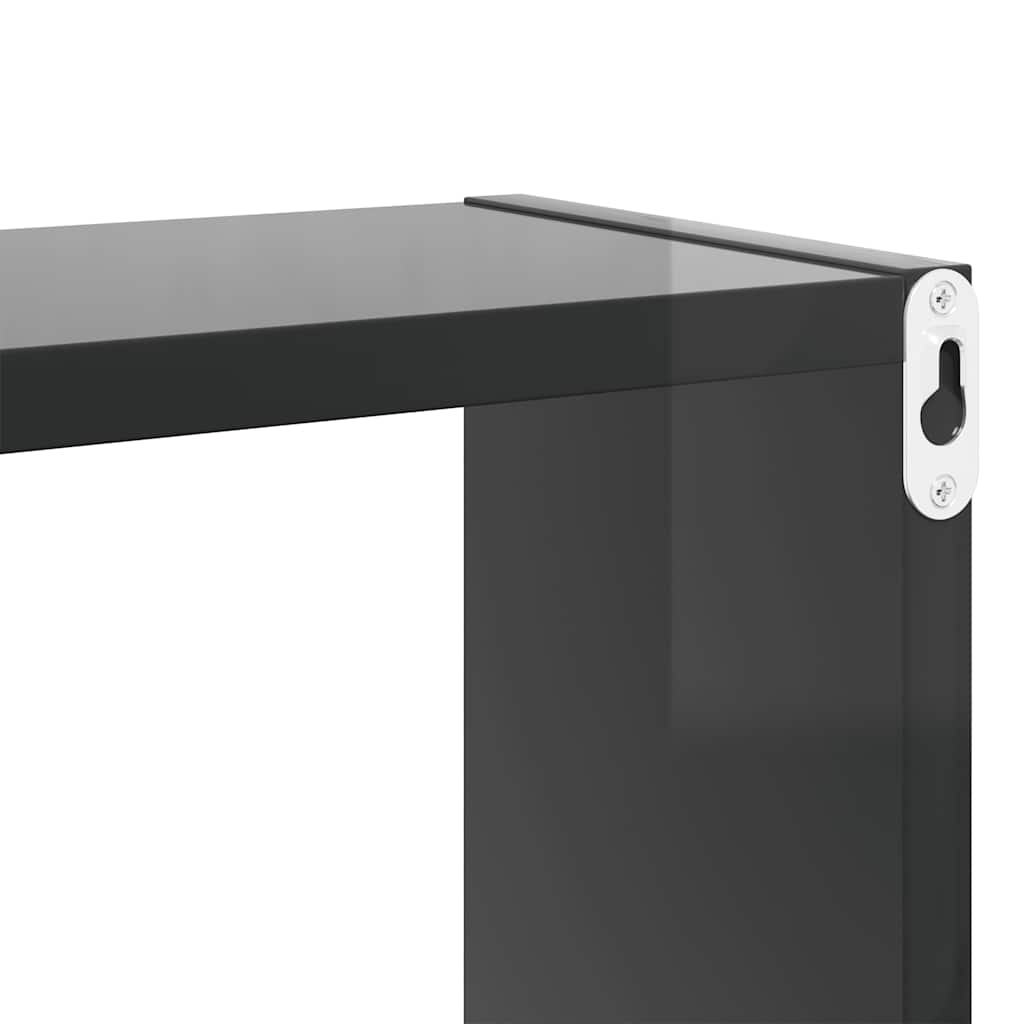 vidaXL Würfelregale 6 Stk. Hochglanz-Grau 80x15x26,5 cm Holzwerkstoff