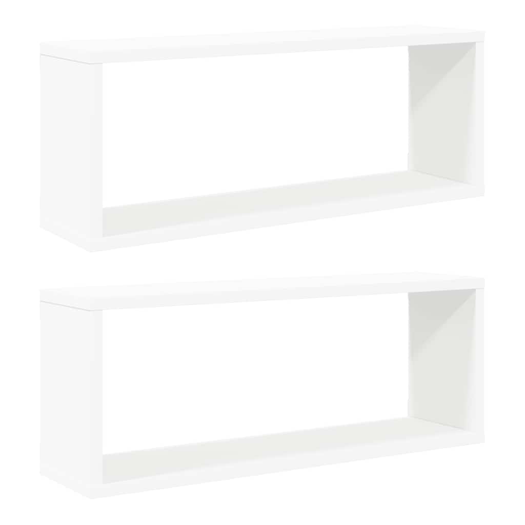 vidaXL Étagères cubes 2 pcs Blanc 60x15x23 cm Bois d'ingénierie