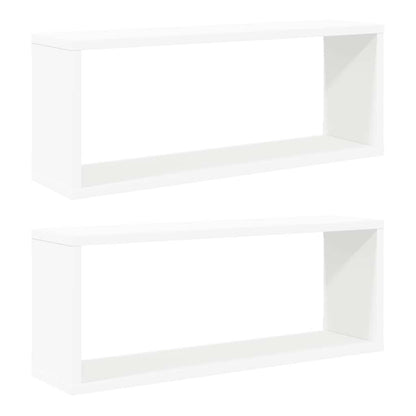 vidaXL Étagères cubes 2 pcs Blanc 60x15x23 cm Bois d'ingénierie