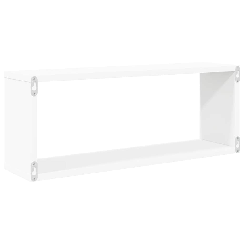vidaXL Étagères cubes 2 pcs Blanc 60x15x23 cm Bois d'ingénierie