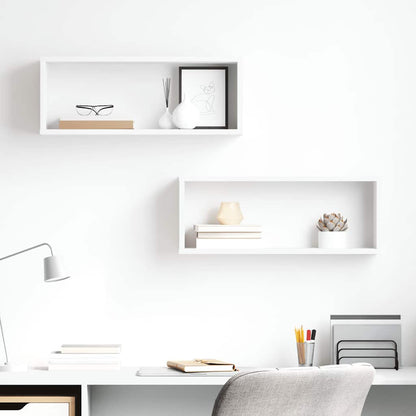vidaXL Étagères cubes 2 pcs Blanc 60x15x23 cm Bois d'ingénierie
