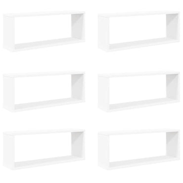 vidaXL Étagères murales cubes 6 pcs Blanc 60x15x23 cm Bois d'ingénierie