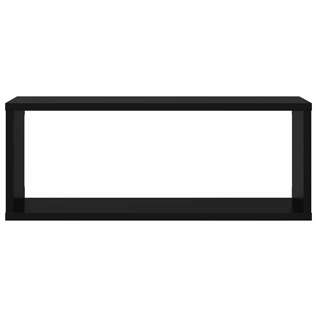 vidaXL Étagères cubes 2 pcs Noir 60x15x23 cm Bois d'ingénierie