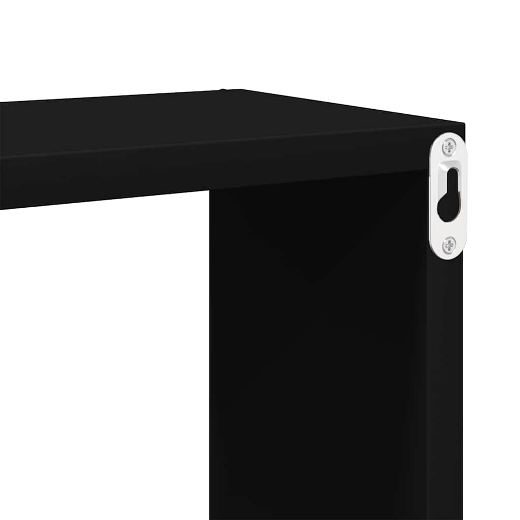 vidaXL Étagères cubes 2 pcs Noir 60x15x23 cm Bois d'ingénierie