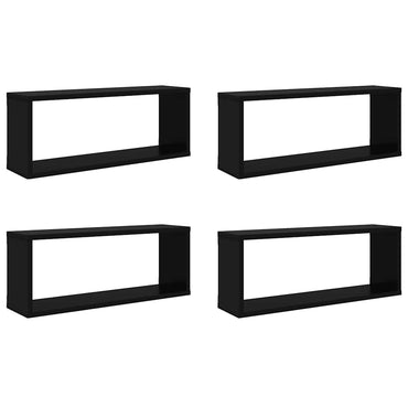 vidaXL Étagères cubes 4 pcs Noir 60x15x23 cm Bois d'ingénierie