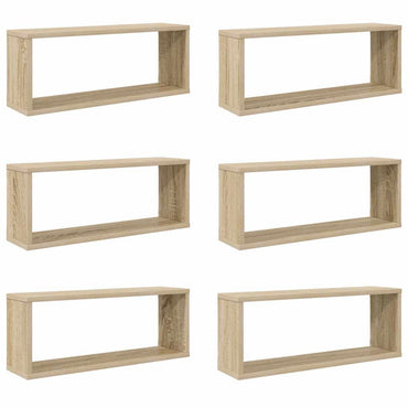 vidaXL Étagères cubes 6 pcs. Chêne Sonoma 60x15x23 cm en bois d'ingénierie