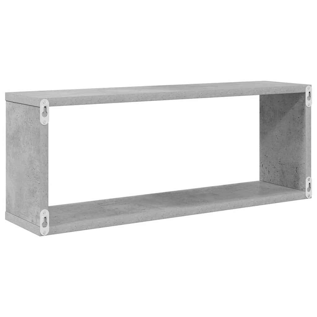 vidaXL Étagères murales cubes 2 pcs Gris béton 60x15x23 cm Bois d'ingénierie