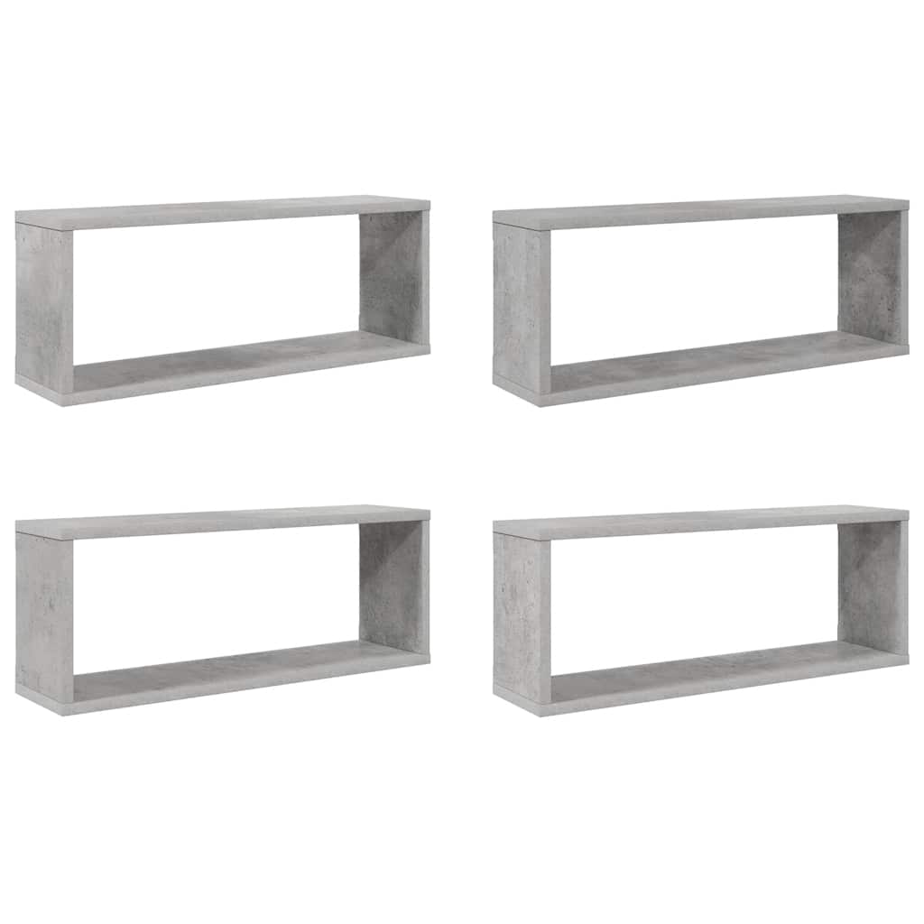 vidaXL Étagères cubes 4 pcs Gris béton 60x15x23 cm Bois d'ingénierie