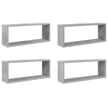 vidaXL Étagères cubes 4 pcs Gris béton 60x15x23 cm Bois d'ingénierie