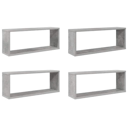 vidaXL Étagères cubes 4 pcs Gris béton 60x15x23 cm Bois d'ingénierie