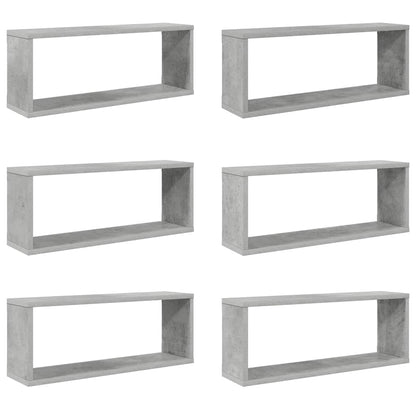 vidaXL Étagères cubes 6 pcs Gris béton 60x15x23 cm Bois d'ingénierie