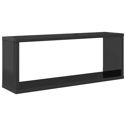 vidaXL Étagères cubes 2 pcs Gris brillant 60x15x23 cm Bois d'ingénierie