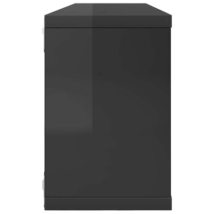 vidaXL Étagères cubes 6 pcs Gris brillant 60x15x23 cm Bois d'ingénierie