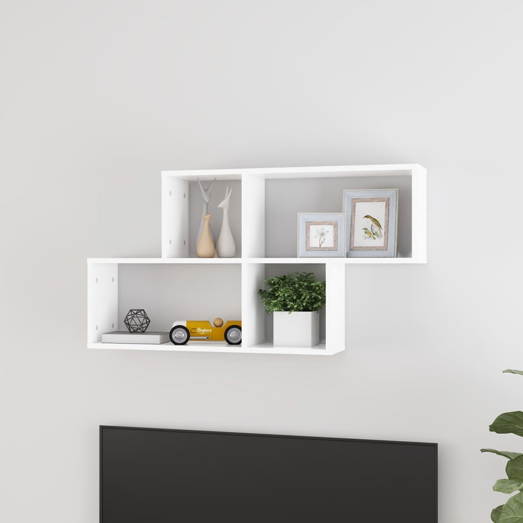 vidaXL Wandregal Weiß 100x18x53 cm Holzwerkstoff