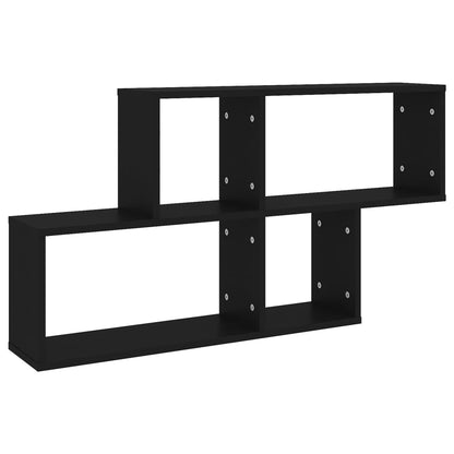 vidaXL Étagère murale noire 100x18x53 cm en bois d'ingénierie