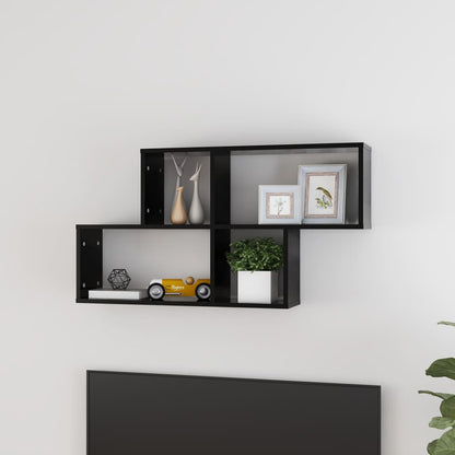vidaXL Étagère murale noire 100x18x53 cm en bois d'ingénierie