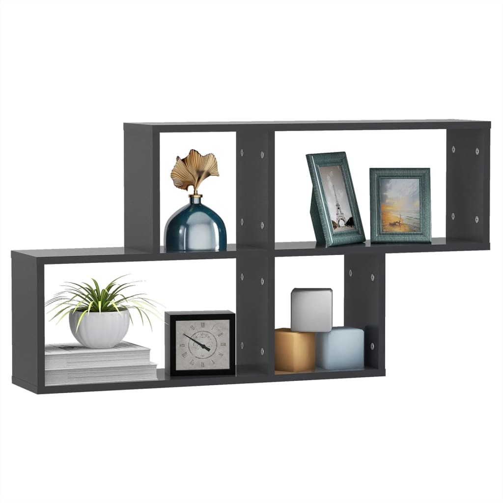 vidaXL Wandregal Grau 100x18x53 cm Holzwerkstoff