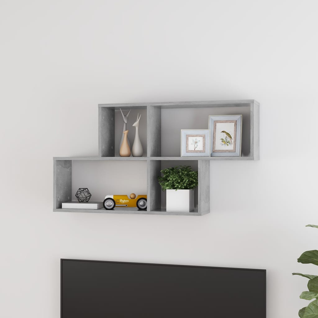 vidaXL Wandregal Betongrau 100x18x53 cm Holzwerkstoff