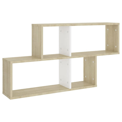 vidaXL Étagère murale Blanc et chêne Sonoma 100x18x53 cm Bois d'ingénierie
