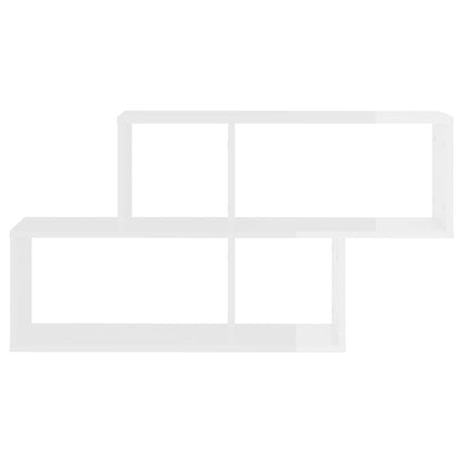 vidaXL Étagère murale Blanc brillant 100x18x53 cm Aggloméré