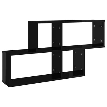 vidaXL Étagère murale noir brillant 100x18x53 cm en bois d'ingénierie