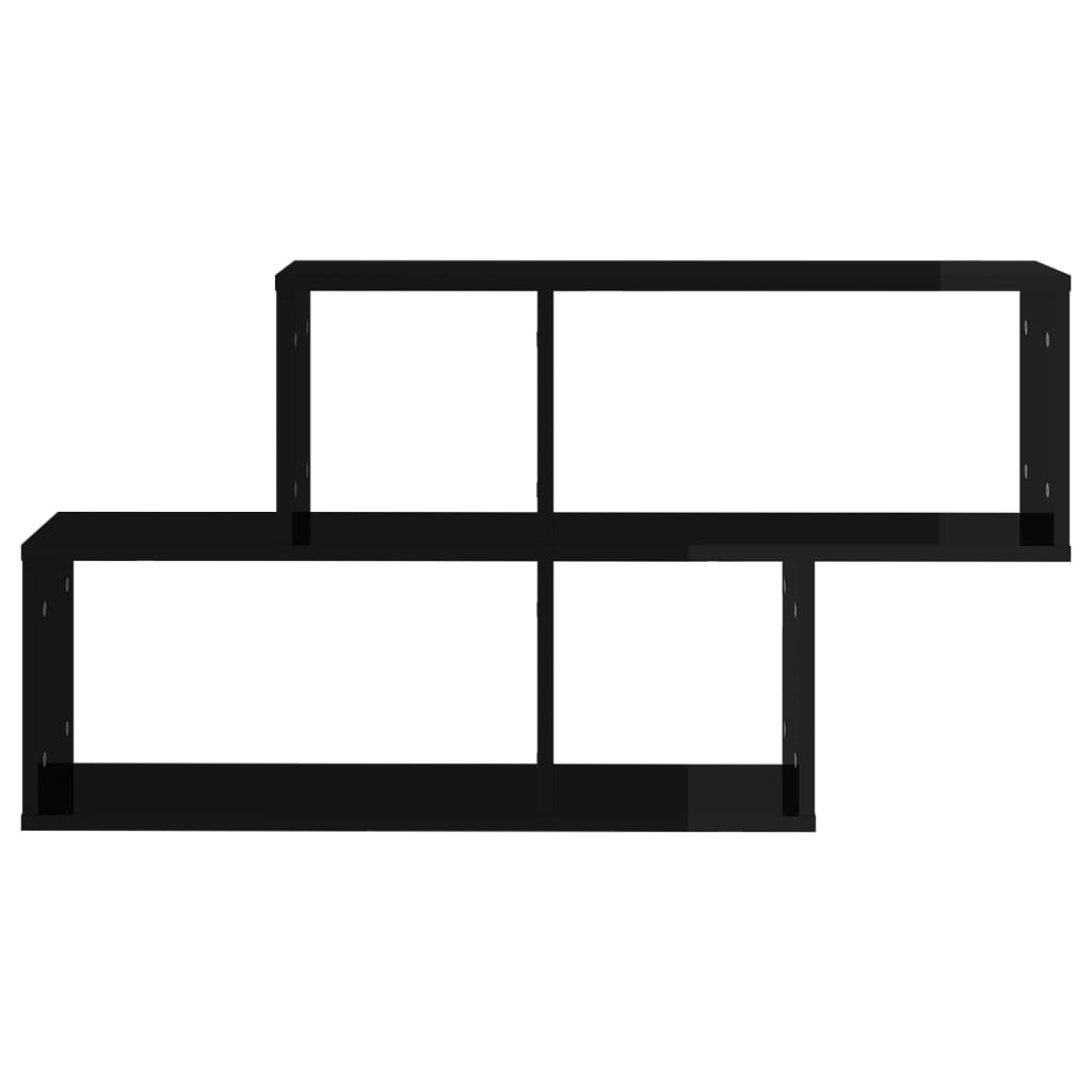 vidaXL Étagère murale noir brillant 100x18x53 cm en bois d'ingénierie