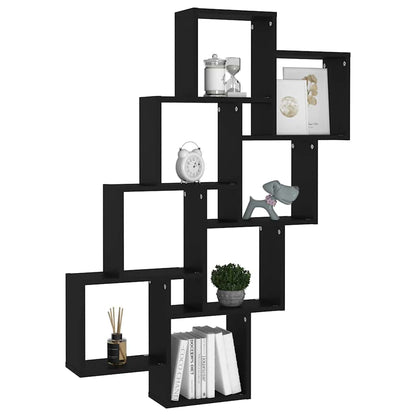 vidaXL Würfelregal Schwarz 90x15x119 cm Holzwerkstoff