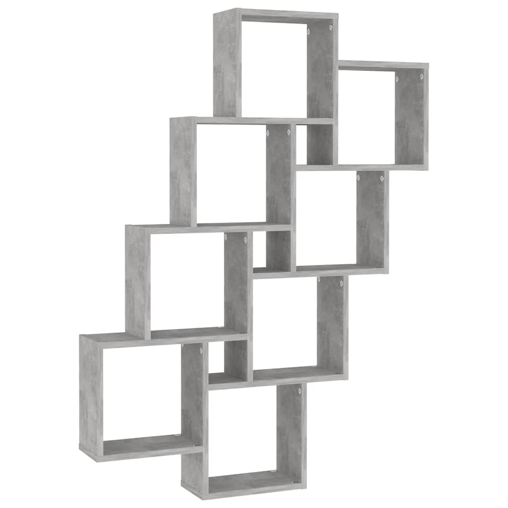 vidaXL Étagère cube gris béton 90x15x119 cm en bois d'ingénierie