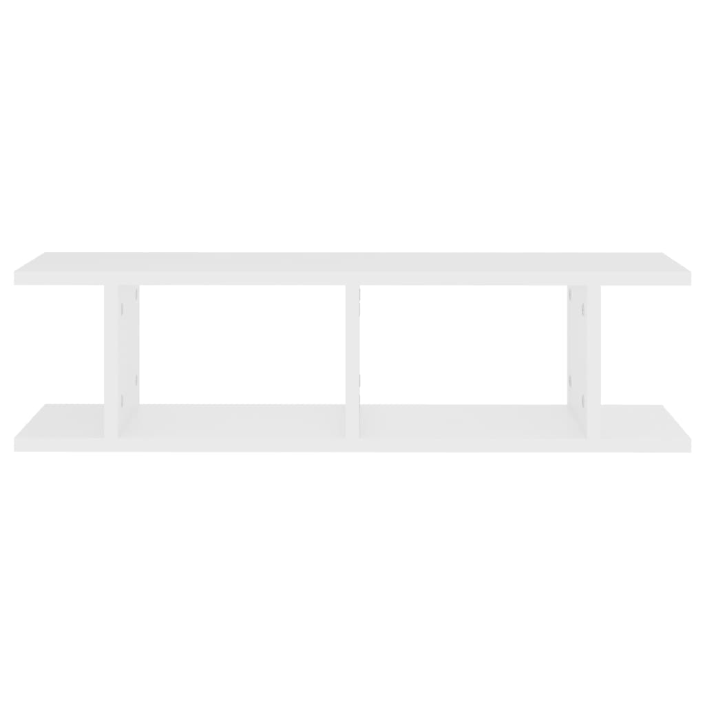 vidaXL Étagères murales 2 pcs Blanc 75x18x20 cm Bois d'ingénierie