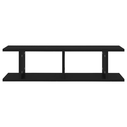 vidaXL Étagères murales 2 pcs Noir 75x18x20 cm Bois d'ingénierie