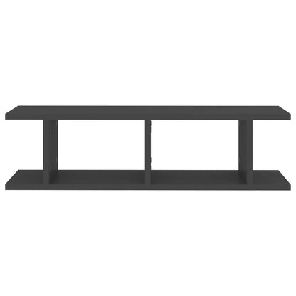 vidaXL Étagères murales 2 pcs Gris 75x18x20 cm Bois d'ingénierie