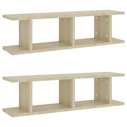 vidaXL Wandregale 2 Stk. Sonoma-Eiche 75x18x20 cm Holzwerkstoff