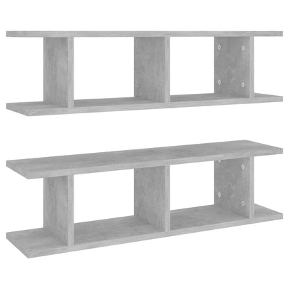 vidaXL Étagères murales 2 pcs Gris béton 75x18x20 cm Bois d'ingénierie