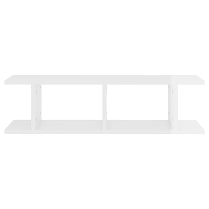 vidaXL Étagères murales 2 pcs Blanc brillant 75x18x20 cm Bois d'ingénierie