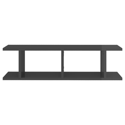 vidaXL Étagères murales 2 pcs Gris brillant 75x18x20 cm Bois d'ingénierie