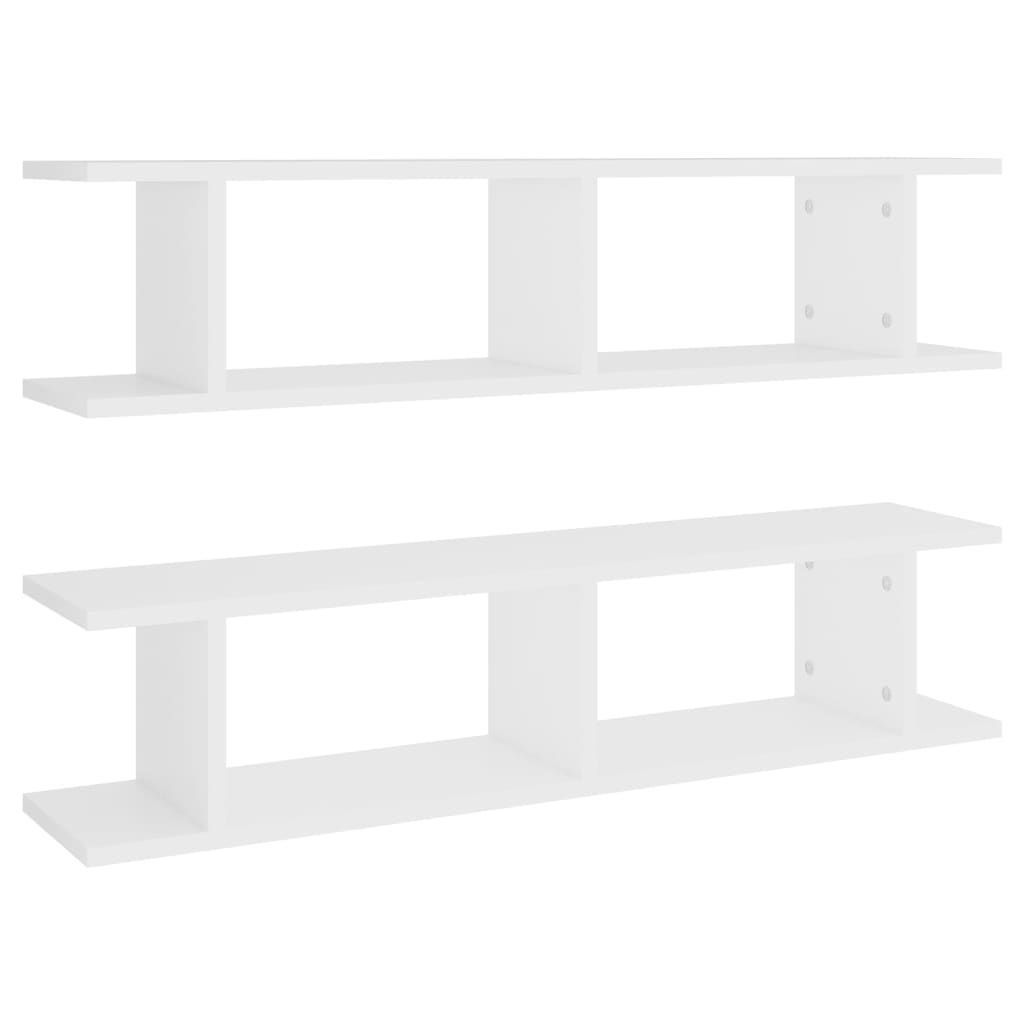 vidaXL Wandregale 2 Stk. Weiß 90x18x20 cm Holzwerkstoff