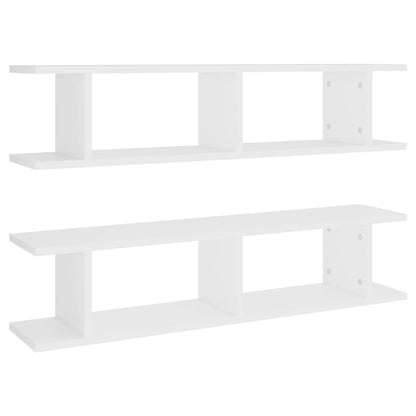 vidaXL Wandregale 2 Stk. Weiß 90x18x20 cm Holzwerkstoff