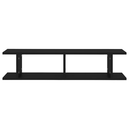 vidaXL Étagères murales 2 pcs Noir 90x18x20 cm Bois d'ingénierie