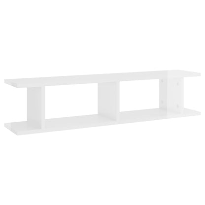 vidaXL Wandregale 2 Stk. Hochglanz-Weiß 90x18x20 cm Holzwerkstoff