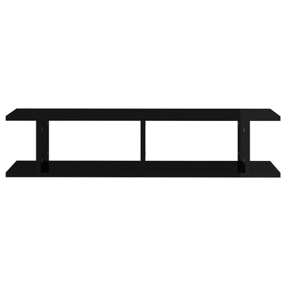 vidaXL Wandregale 2 Stk. Hochglanz-Schwarz 90x18x20 cm Holzwerkstoff