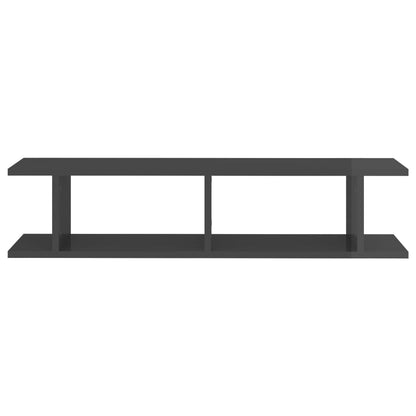 vidaXL Wandregale 2 Stk. Hochglanz-Grau 90x18x20 cm Holzwerkstoff